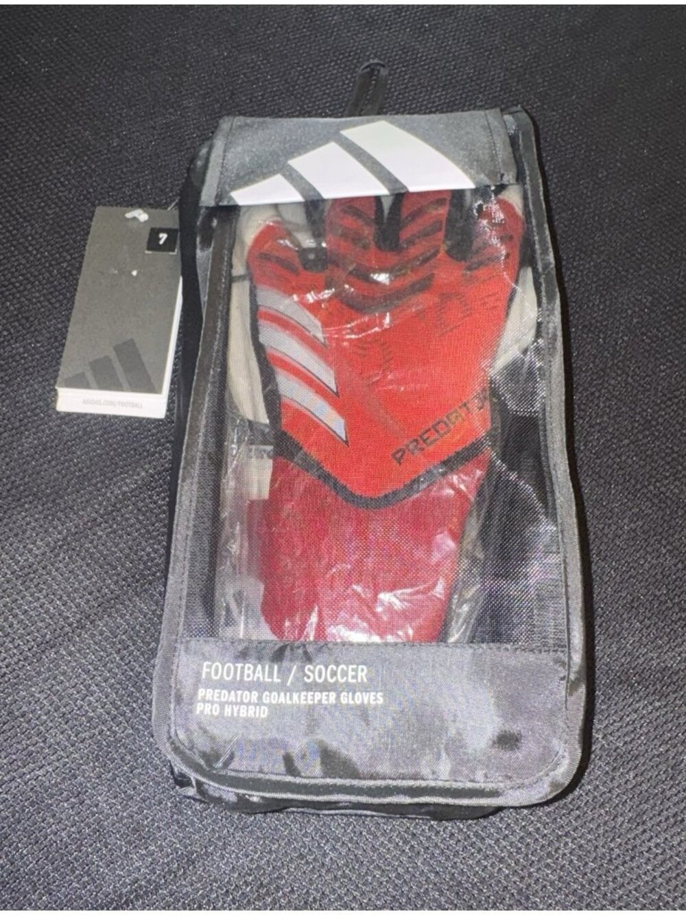 NWT Adidas Predator Pro Hybrid Mens Goalkeeper Goalie Gloves Size 7 Red JH3814